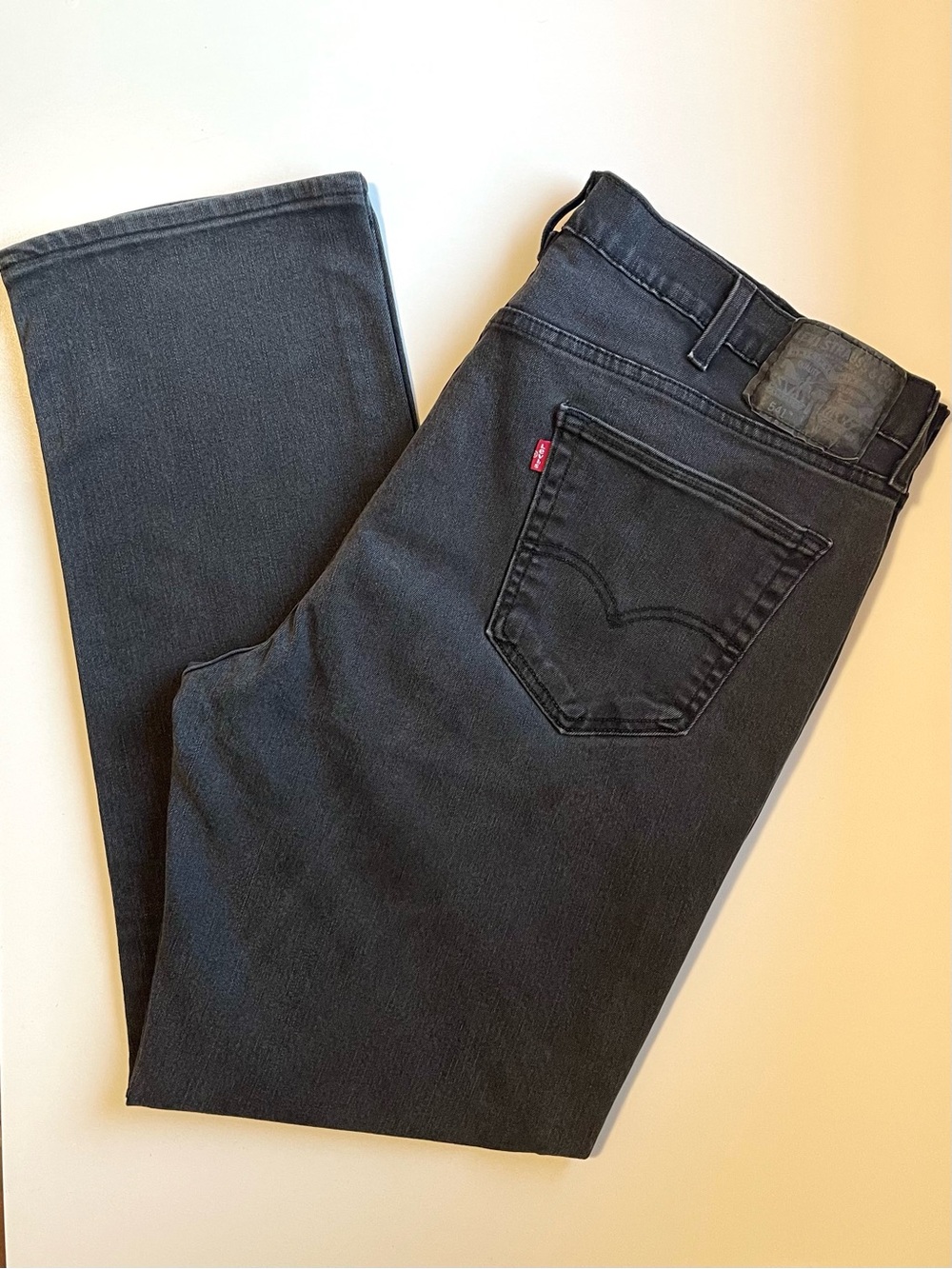 Levi's 541 Athletic Taper Black Wash Jeans - Stretch & Distressed - Size 40 | 36